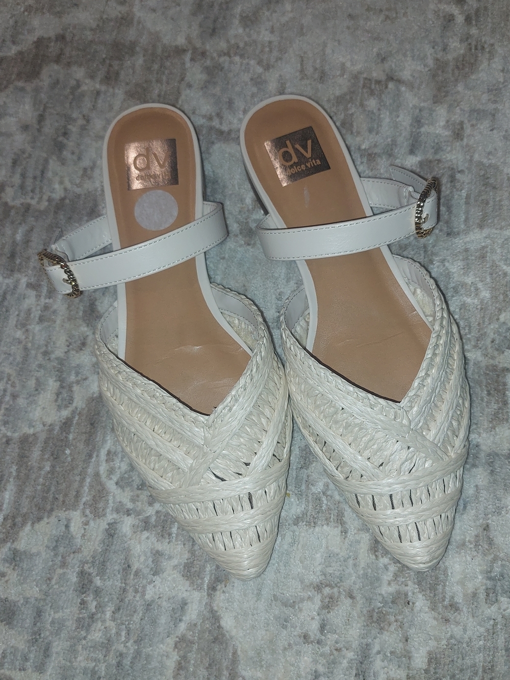 Dolce Vita Domain Raffia Flat Pointed-Toe Mules